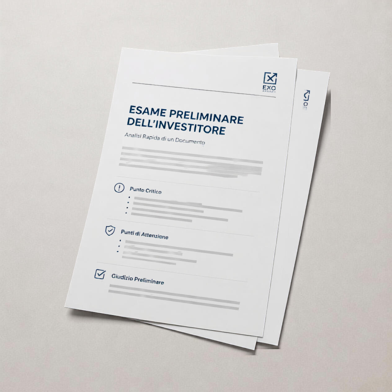 Esame Preliminare dell’Investitore di Exo Progetti: memo con criticità e giudizio preliminare